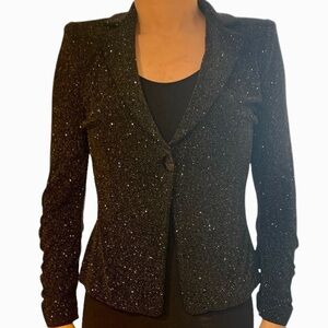 Sparkle Shimmer Glitter Black Suit Jacket